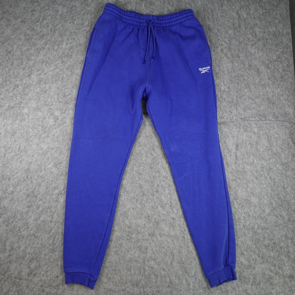 Reebok Pants Men Medium Blue Fleece Jogger Athleisure Gym Sports Pull On